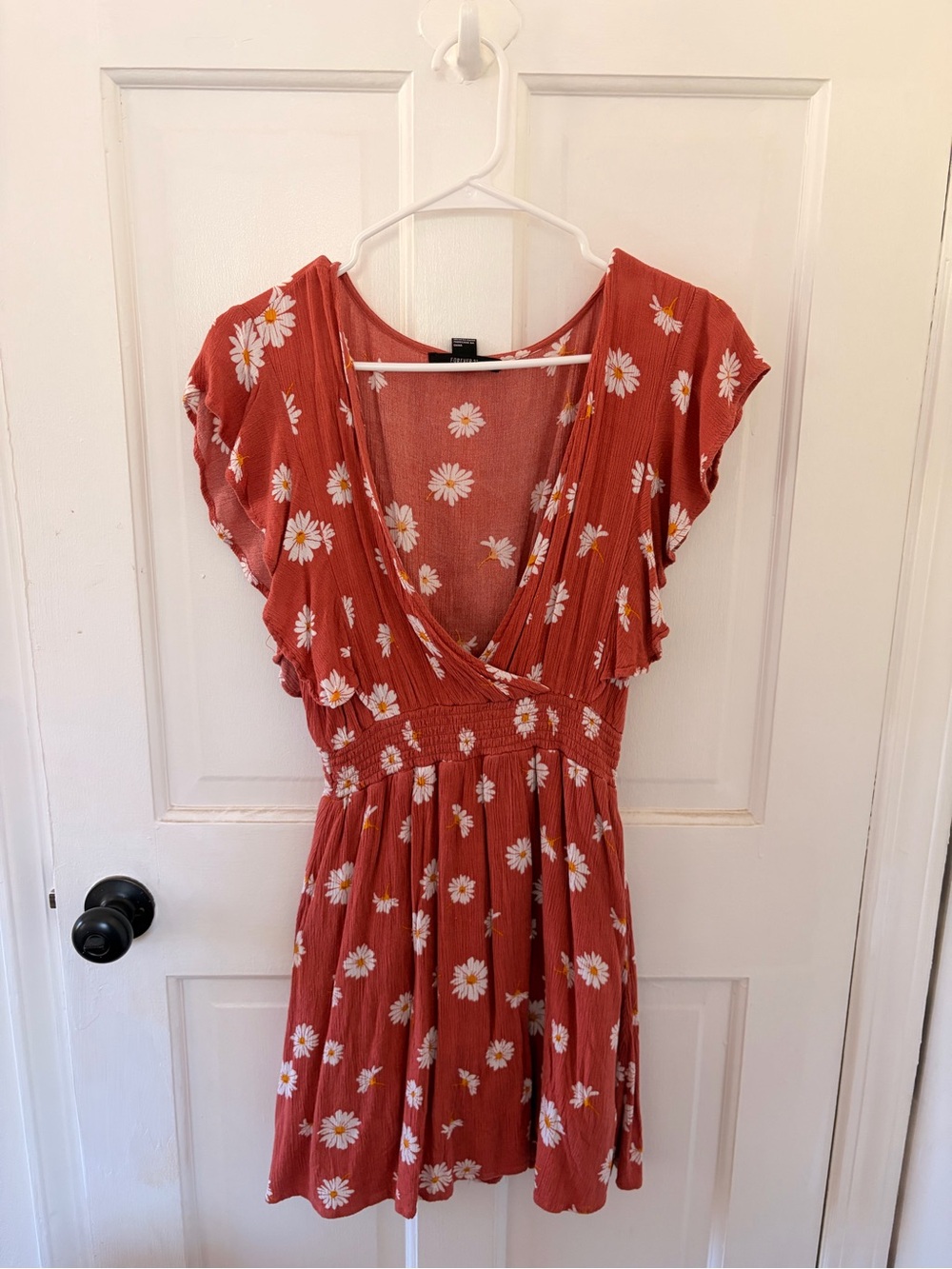 Forever 21 Rust Floral Daisy Wrap Dress